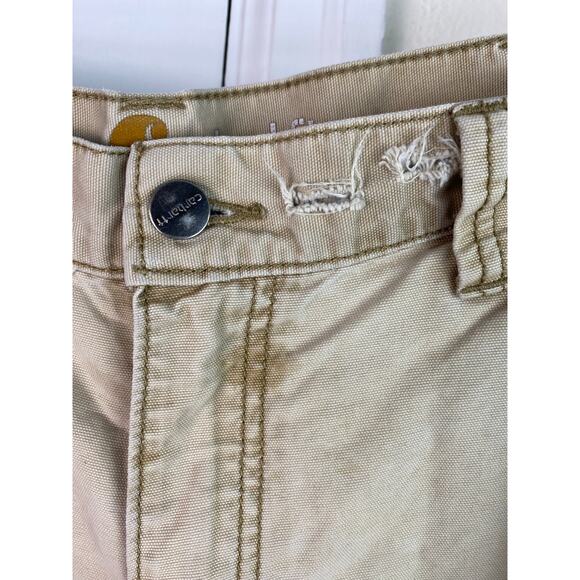 Carhartt Men's 34X34 Light Tan Relaxed Fit Distressed Cargo Utility Work Pants - Picture 2 of 10